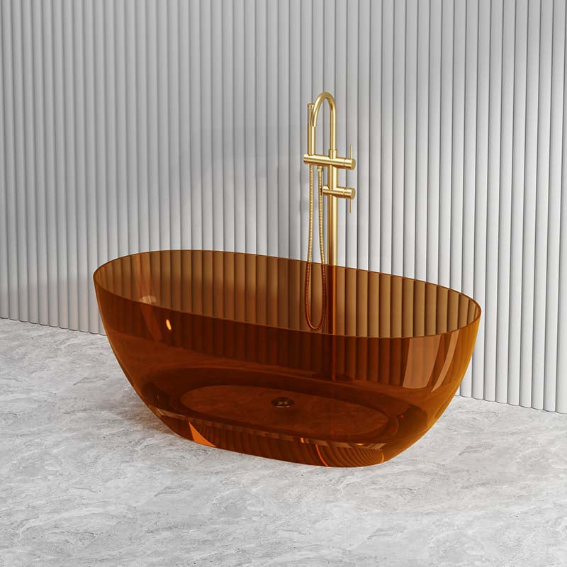 Noto Transparent Oval Shape Freestanding Bathtub NO Overflow 1500/1700mm - Custom Colours
