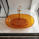 Noto Transparent Oval Shape Freestanding Bathtub NO Overflow 1500/1700mm - Custom Colours
