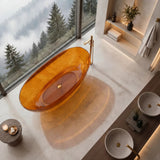 Noto Transparent Oval Shape Freestanding Bathtub NO Overflow 1500/1700mm - Custom Colours
