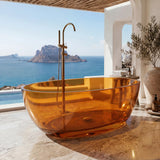 Noto Transparent Oval Shape Freestanding Bathtub NO Overflow 1500/1700mm - Custom Colours