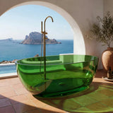 Noto Transparent Oval Shape Freestanding Bathtub NO Overflow 1500/1700mm - Custom Colours