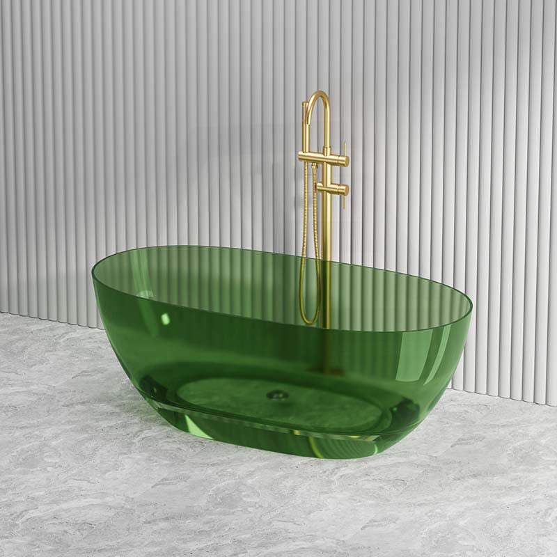 Noto Transparent Oval Shape Freestanding Bathtub NO Overflow 1500/1700mm - Custom Colours