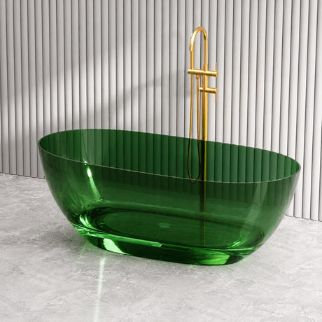 Noto Transparent Oval Shape Freestanding Bathtub NO Overflow 1500/1700mm - Custom Colours