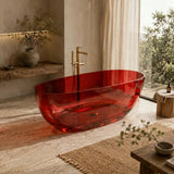 Noto Transparent Oval Shape Freestanding Bathtub NO Overflow 1500/1700mm - Custom Colours