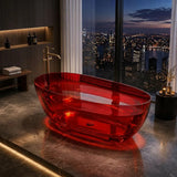 Noto Transparent Oval Shape Freestanding Bathtub NO Overflow 1500/1700mm - Custom Colours