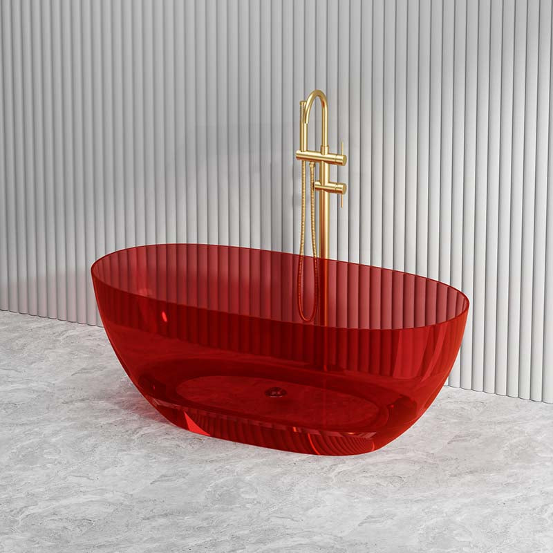 Noto Transparent Oval Shape Freestanding Bathtub NO Overflow 1500/1700mm - Custom Colours