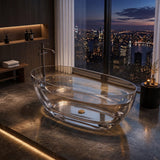 Noto Transparent Oval Shape Freestanding Bathtub NO Overflow 1500/1700mm - Custom Colours