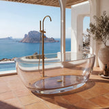 Noto Transparent Oval Shape Freestanding Bathtub NO Overflow 1500/1700mm - Custom Colours