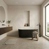 Oslo V-Groove Freestanding Bathtub Fluted NO Overflow 1500x750x580/1700x800x580mm - Matt White & Black