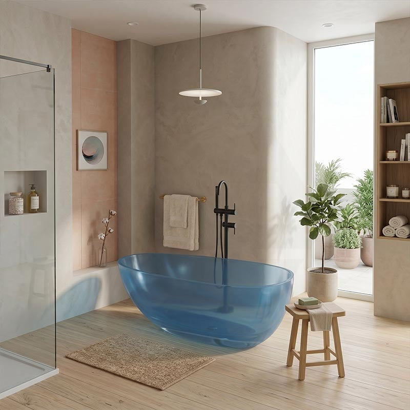 Petii Transparent Egg Shape Freestanding Bathtub NO Overflow 1500x760x540/1700x850x550mm - Custom Colours