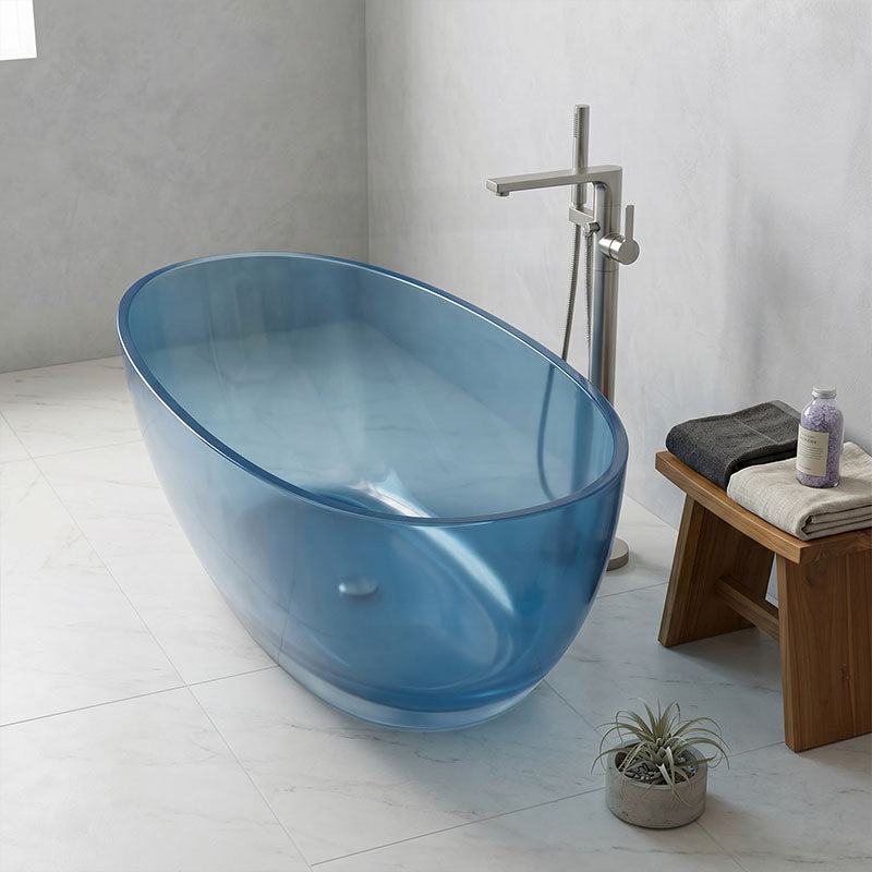 Petii Transparent Egg Shape Freestanding Bathtub NO Overflow 1500x760x540/1700x850x550mm - Custom Colours