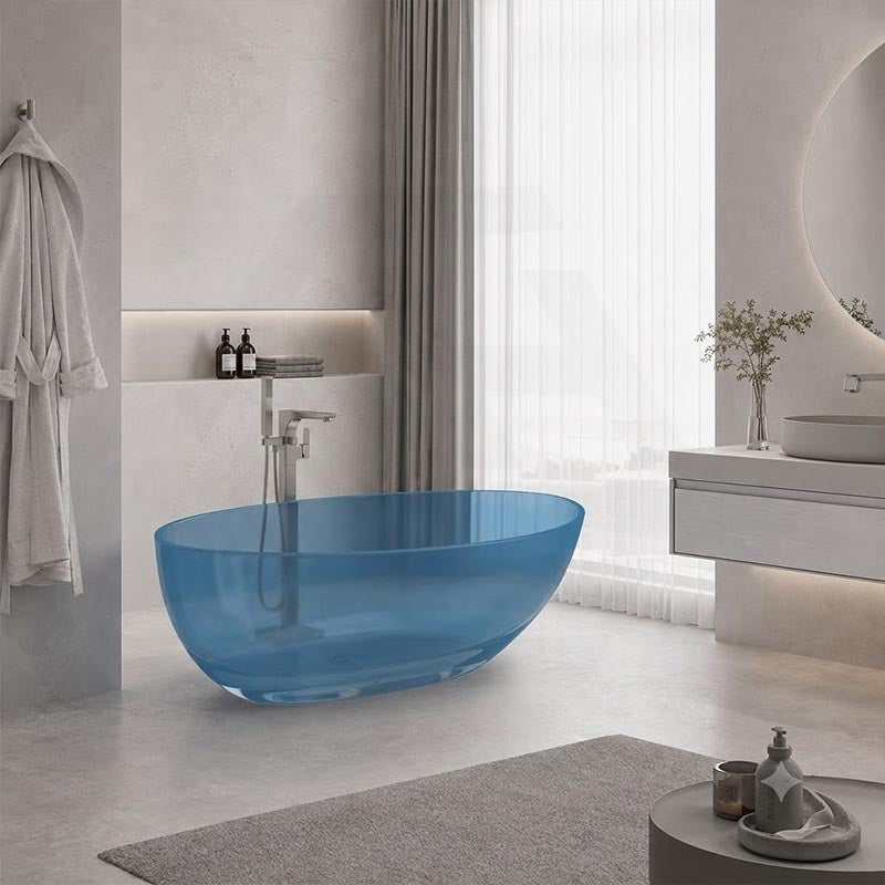 Petii Transparent Egg Shape Freestanding Bathtub NO Overflow 1500x760x540/1700x850x550mm - Custom Colours