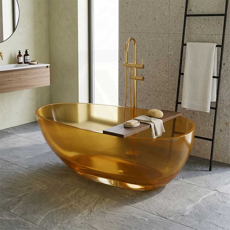 Petii Transparent Egg Shape Freestanding Bathtub NO Overflow 1500x760x540/1700x850x550mm - Custom Colours
