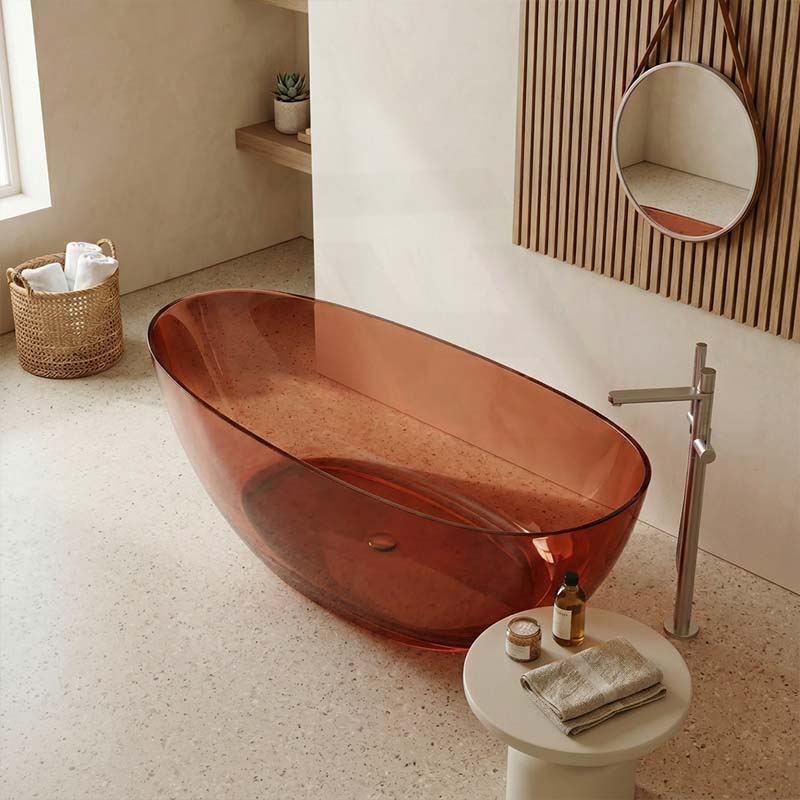 Petii Transparent Egg Shape Freestanding Bathtub NO Overflow 1500x760x540/1700x850x550mm - Custom Colours
