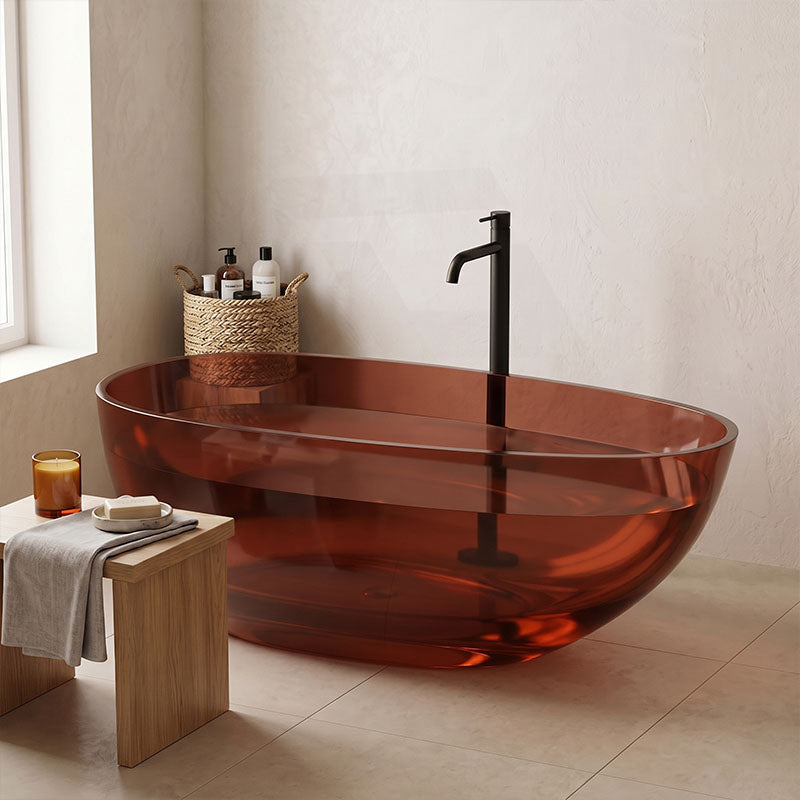 Petii Transparent Egg Shape Freestanding Bathtub NO Overflow 1500x760x540/1700x850x550mm - Custom Colours