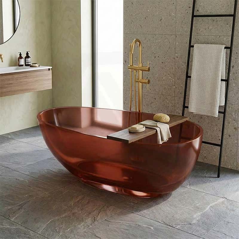 Petii Transparent Egg Shape Freestanding Bathtub NO Overflow 1500x760x540/1700x850x550mm - Custom Colours