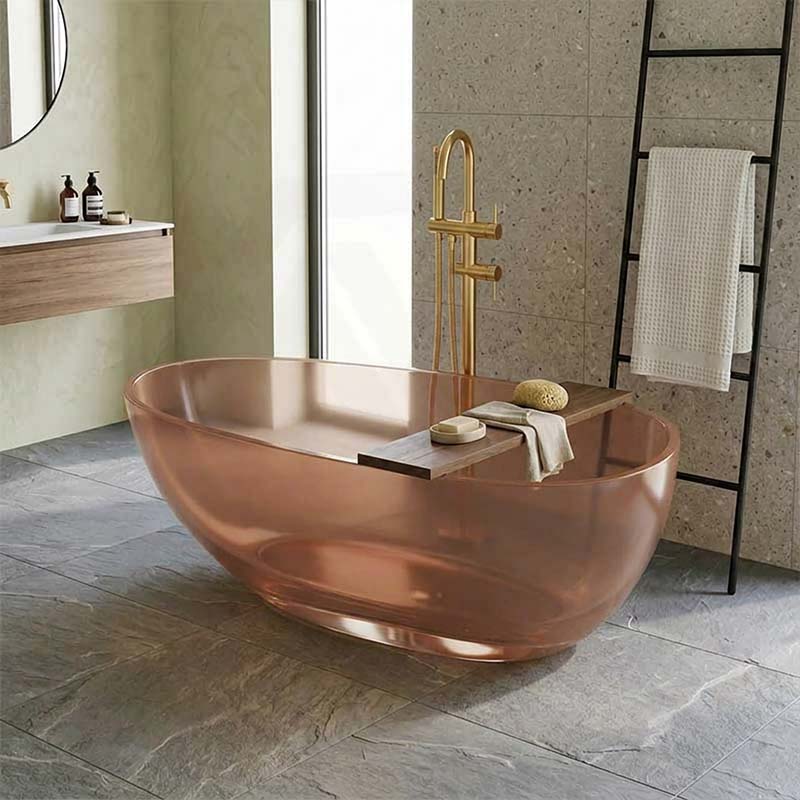 Petii Transparent Egg Shape Freestanding Bathtub NO Overflow 1500x760x540/1700x850x550mm - Custom Colours