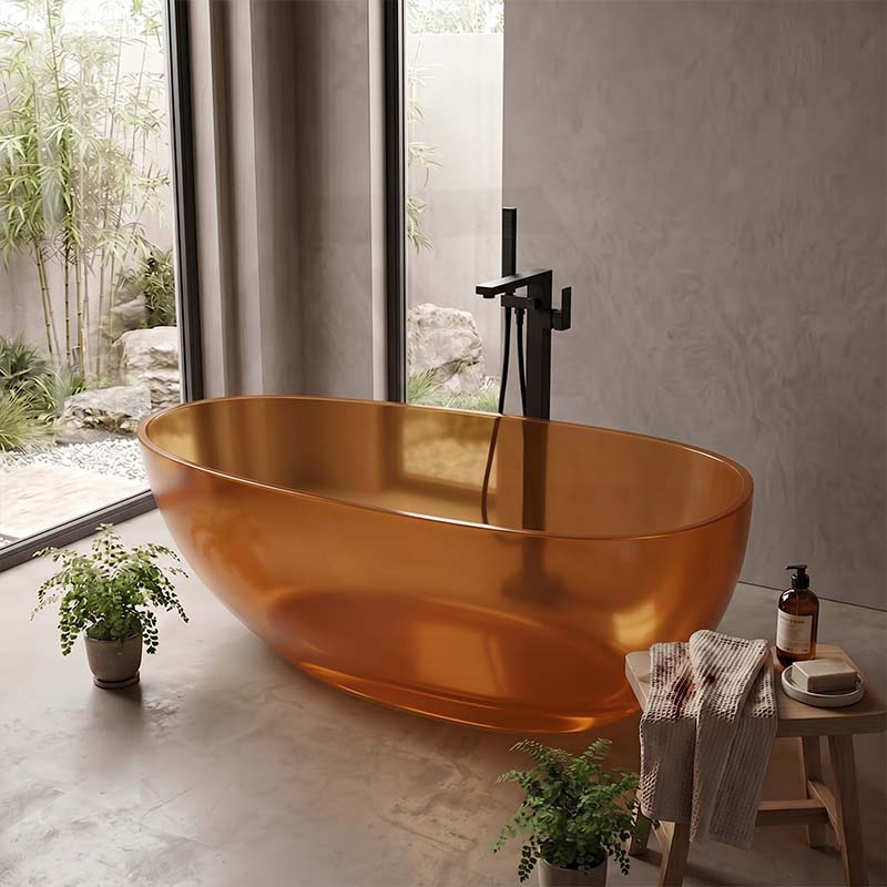 Petii Transparent Egg Shape Freestanding Bathtub NO Overflow 1500x760x540/1700x850x550mm - Custom Colours