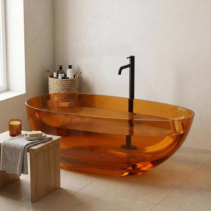 Petii Transparent Egg Shape Freestanding Bathtub NO Overflow 1500x760x540/1700x850x550mm - Custom Colours