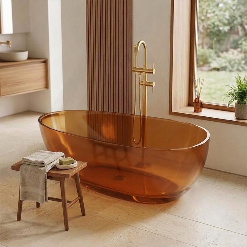 Petii Transparent Egg Shape Freestanding Bathtub NO Overflow 1500x760x540/1700x850x550mm - Custom Colours