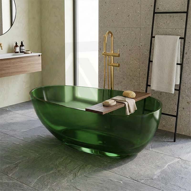 Petii Transparent Egg Shape Freestanding Bathtub NO Overflow 1500x760x540/1700x850x550mm - Custom Colours
