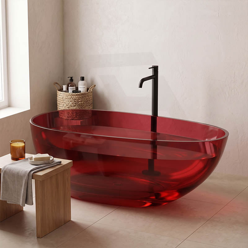 Petii Transparent Egg Shape Freestanding Bathtub NO Overflow 1500x760x540/1700x850x550mm - Custom Colours