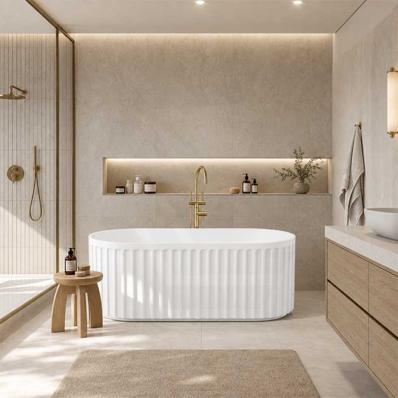 Roma Freestanding Oval Bathtub Acrylic NO Overflow 1500/1700mm - Variant Colour Available