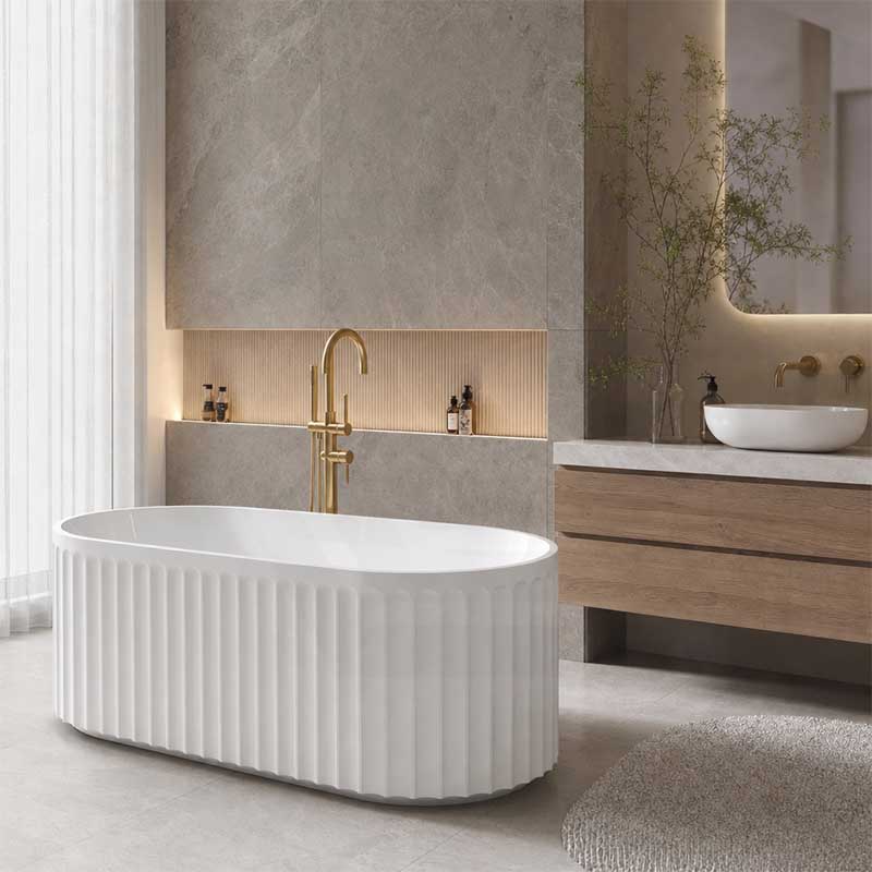 Roma Freestanding Oval Bathtub Acrylic NO Overflow 1500/1700mm - Variant Colour Available