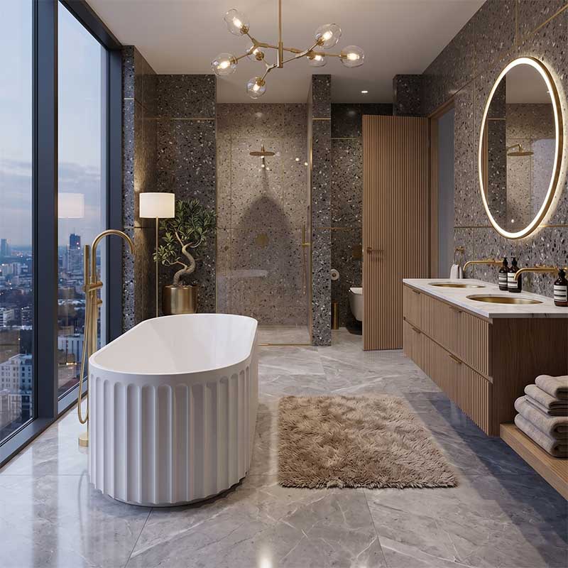 Roma Freestanding Oval Bathtub Acrylic NO Overflow 1500/1700mm - Variant Colour Available