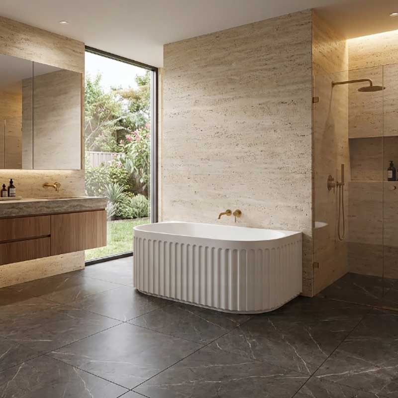 Roma Back to Wall Bathtub Acrylic NO Overflow 1500/1700mm - Variant Colour