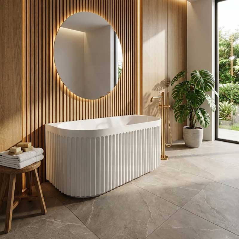 Roma Back to Wall Bathtub Acrylic NO Overflow 1500/1700mm - Variant Colour
