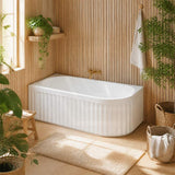 Roma Acrylic Left/Right Corner Bathtub NO Overflow 1500/1700mm - Gloss/Matt White