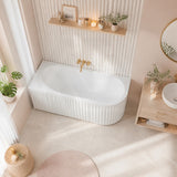 Roma Acrylic Left/Right Corner Bathtub NO Overflow 1500/1700mm - Gloss/Matt White