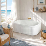 Roma Acrylic Left/Right Corner Bathtub NO Overflow 1500/1700mm - Gloss/Matt White