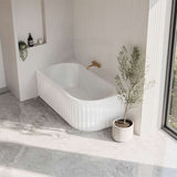 Roma Acrylic Left/Right Corner Bathtub NO Overflow 1500/1700mm - Gloss/Matt White