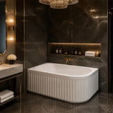 Roma Acrylic Left/Right Corner Bathtub NO Overflow 1500/1700mm - Gloss/Matt White