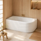 Roma Acrylic Left/Right Corner Bathtub NO Overflow 1500/1700mm - Gloss/Matt White