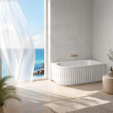 Roma Acrylic Left/Right Corner Bathtub NO Overflow 1500/1700mm - Gloss/Matt White