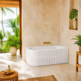 Roma Acrylic Left/Right Corner Bathtub NO Overflow 1500/1700mm - Gloss/Matt White