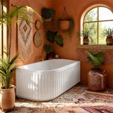 Roma Acrylic Left/Right Corner Bathtub NO Overflow 1500/1700mm - Gloss/Matt White