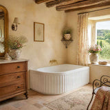 Roma Acrylic Left/Right Corner Bathtub NO Overflow 1500/1700mm - Gloss/Matt White