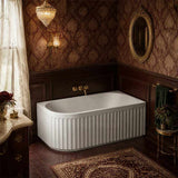 Roma Acrylic Left/Right Corner Bathtub NO Overflow 1500/1700mm - Gloss/Matt White