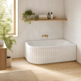 Roma Acrylic Left/Right Corner Bathtub NO Overflow 1500/1700mm - Gloss/Matt White