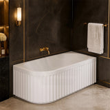 Roma Acrylic Left/Right Corner Bathtub NO Overflow 1500/1700mm - Gloss/Matt White