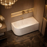 Roma Acrylic Left/Right Corner Bathtub NO Overflow 1500/1700mm - Gloss/Matt White