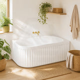 Roma Acrylic Left/Right Corner Bathtub NO Overflow 1500/1700mm - Gloss/Matt White