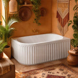 Roma Acrylic Left/Right Corner Bathtub NO Overflow 1500/1700mm - Gloss/Matt White