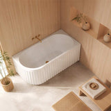 Roma Acrylic Left/Right Corner Bathtub NO Overflow 1500/1700mm - Gloss/Matt White