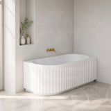 Roma Acrylic Left/Right Corner Bathtub NO Overflow 1500/1700mm - Gloss/Matt White