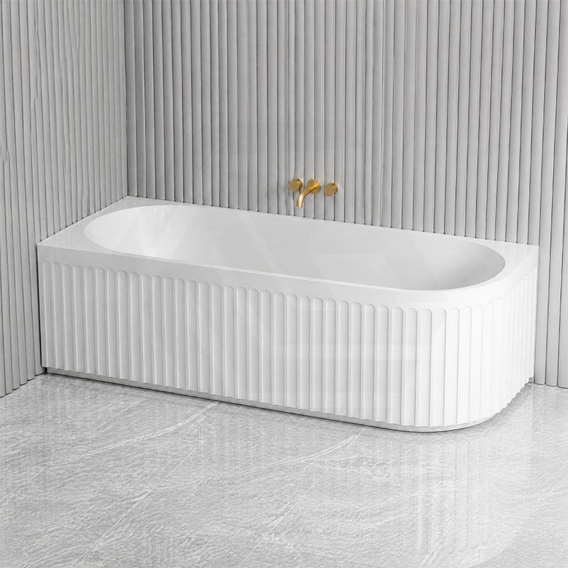 Roma Acrylic Left/Right Corner Bathtub NO Overflow 1500/1700mm - Gloss/Matt White